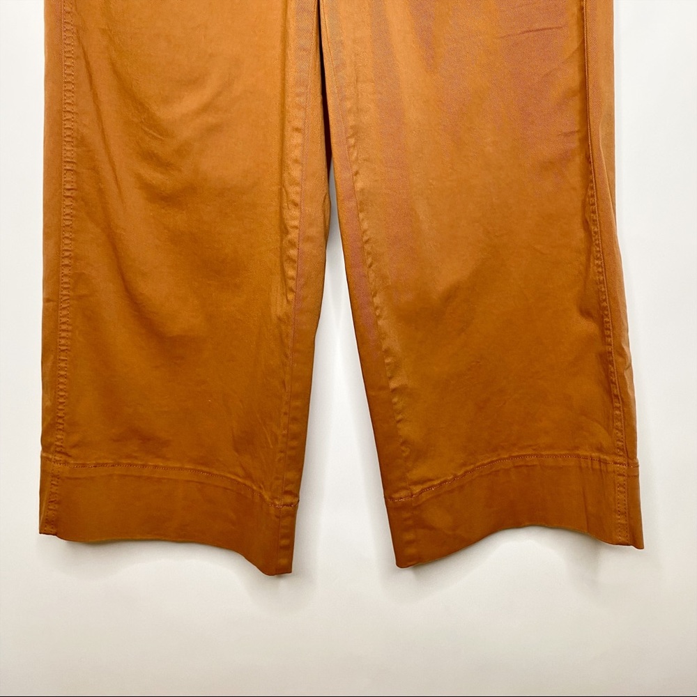 J Crew Pants Wide Leg Pull On Chino Orange Rust High Rise Full Length Size Small - Picture 5 of 15